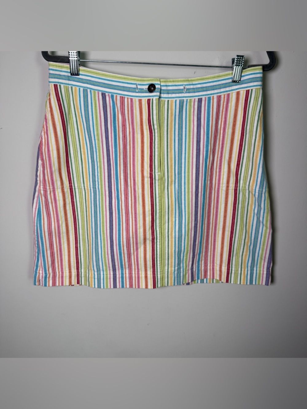 Christopher & Banks | Cotton Pockets Rainbow Stripe Mini Skirt | Size 12